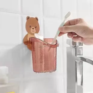 Настенная полка для зубных щёток с держателем без сверления
