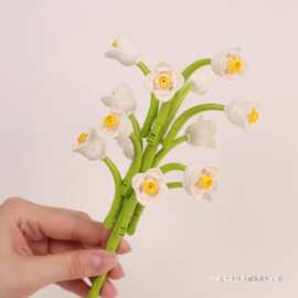 单支永生花朵积木玫瑰花向日葵积木花diy手工拼装摆件玩具送女友