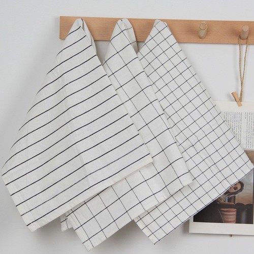 Japanese blue striped tablecloth placemat napkin tea towel cover cloth food photography background fabric minimalist Japanese style