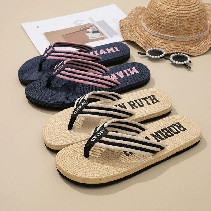 Новые летние женские тапочки на толстой подошве, женские шлепанцы для верхней одежды, женская пляжная обувь на толстой подошве с узором «елочка» для дома, готова к продаже.