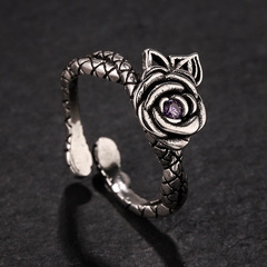 千葉 《衍生》戒指 925泰銀復古戒指男潮霸氣單身個性開口指環女