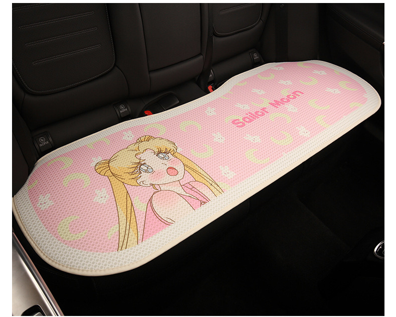 Pink Water Ice Moon Car Seat Cushion Four Seasons Neutral Cute Cartoon Seat Cover Half Pack Seat Cover Seat Cushion Single Piece Fabric