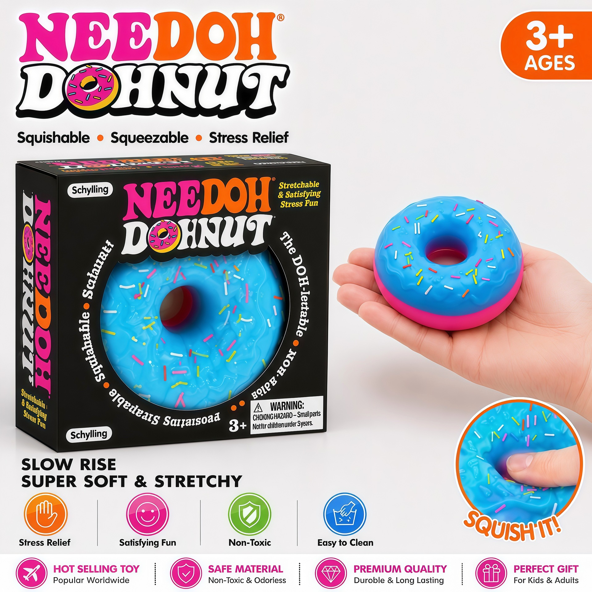 Игрушка-антистресс NeeDoh Dippin Donut цвет 1