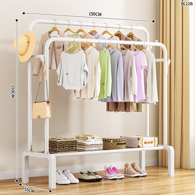 150 화이트 [업그레이드된 더블 폴] 더블 행잉 옷