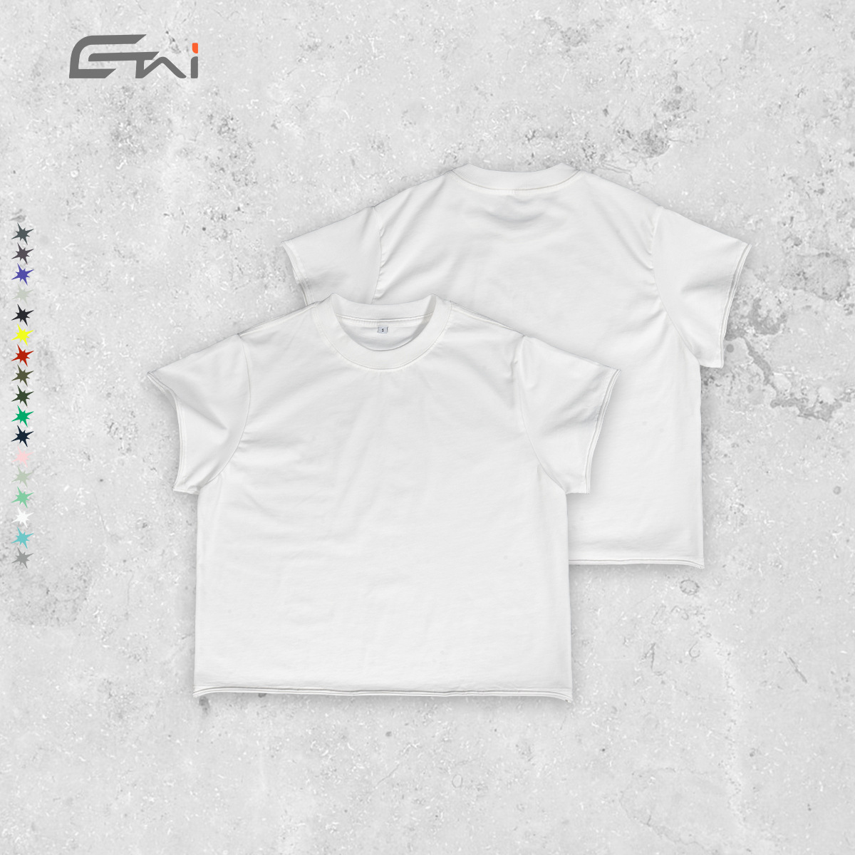 ETAI Hombre| Marca de alta calidad algodón suelto versión corta hombre camiseta de manga corta camiseta de cuello redondo de color sólido