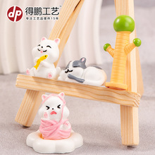 微景观创意家居装饰树脂小摆件可爱小猫咪桌面家居饰品汽车装饰品