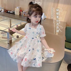 Baby Princess Dress Girls' Summer Dress 2024 New Children's Fashion Children's Skirts Summer Short Sleeve Chiffon Dress