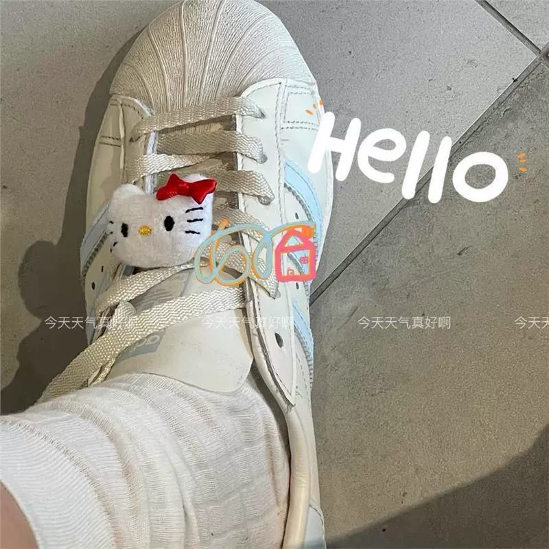 Фиксатор шнурков Hello Kitty трёхмерный тканевый, милый аксессуар, 1/2/4 шт.