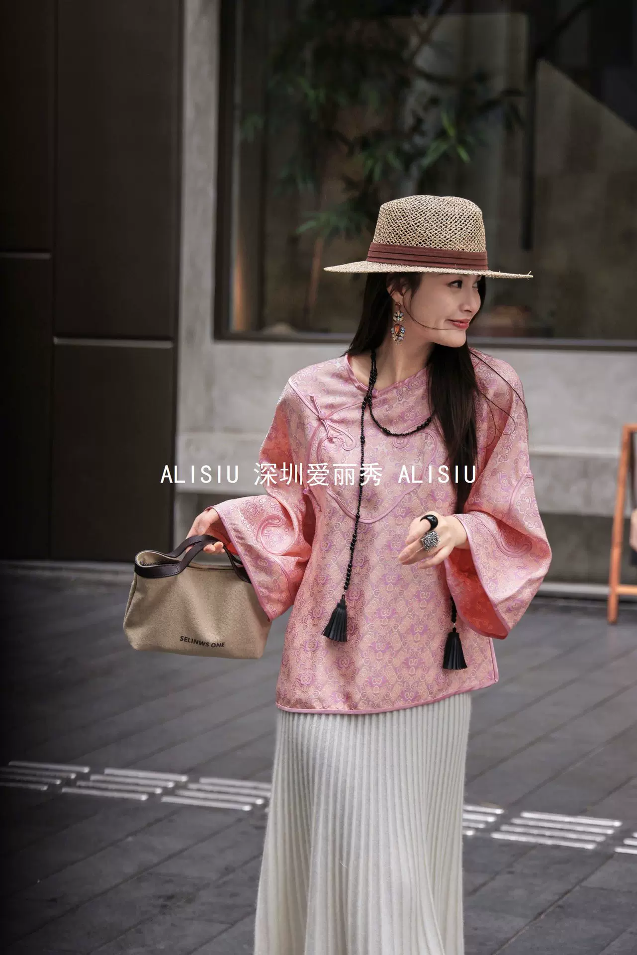 南油轻奢欧货宋锦面料重工新中式手工车花减龄百搭国风太太服衬衫