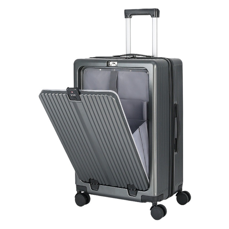 Equipaje con tapa abierta frontal de Yongsheng, maleta de 20 pulgadas, maleta seca nueva, rueda universal, maleta con cremallera con contraseña de 24 pulgadas, anti-caída