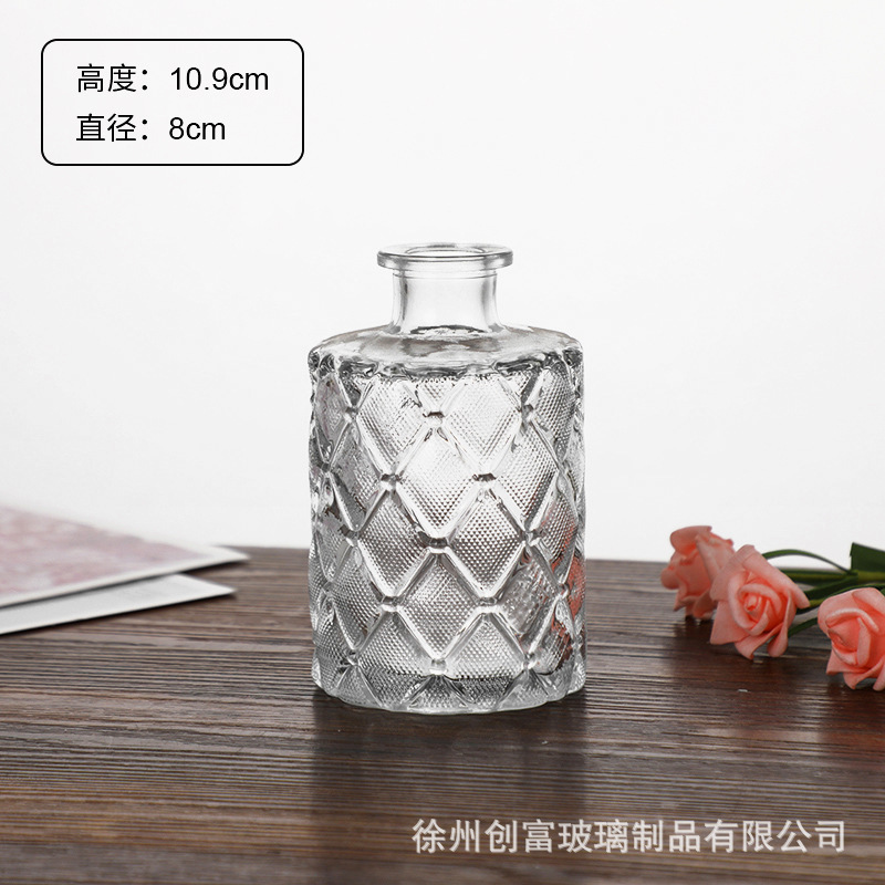 Luz de lujo simple retro mini jarrón de vidrio en vidrio de viento pequeño jarrón de flores flores flores secas flores decoración de oficina