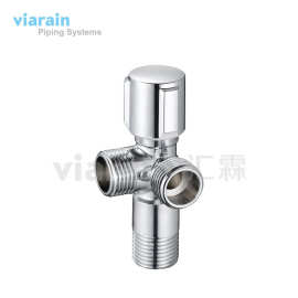 汇霖viarain黄铜三角阀 热水器冷热水三通止水阀卫生间家用三通阀