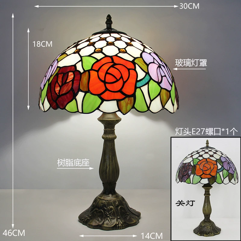Retro table lamp for bed, lantern, creative villa for hotel