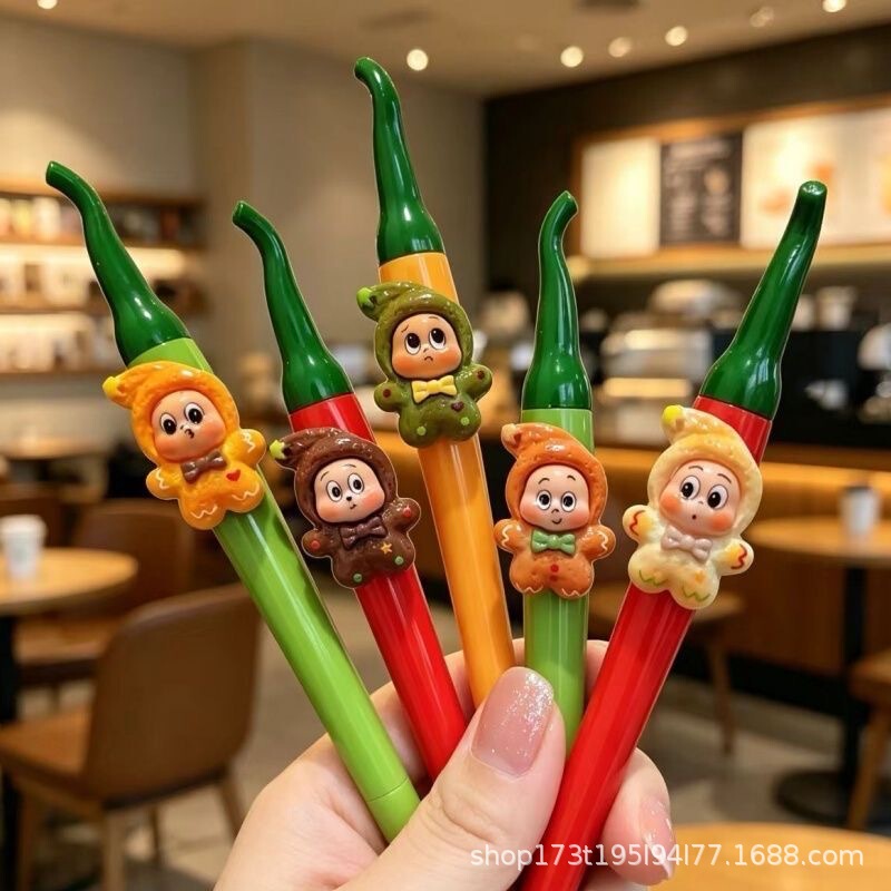 Creative and cute Christmas star-shaped pepper pen stationery, retractable gel pen for elementary school students, high aesthetic value for studying Creative and cute Christmas star-shaped pepper pen stationery, retractable gel pen for elementary school students, high aesthetic value for studying