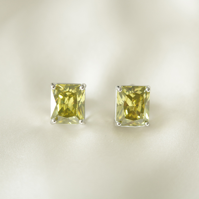 1 Pair Simple Style Square Plating Inlay Copper Zircon Ear Studs display picture 2