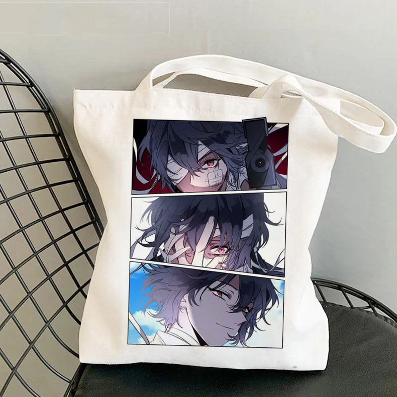 Comercio extranjero transfronterizo Bungou Stray Dogs impresión bolsa de lona Harajuku bolsa de hombro bolsa de moda bolsa de compras