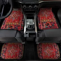 Популярные кросс-бордерные коврики для американских автомобилей в стиле ретро от TEMU, устойчивые к пятнам, нескользящие, простые в уходе, комплект из четырех ковриков с маркировкой и доставкой.