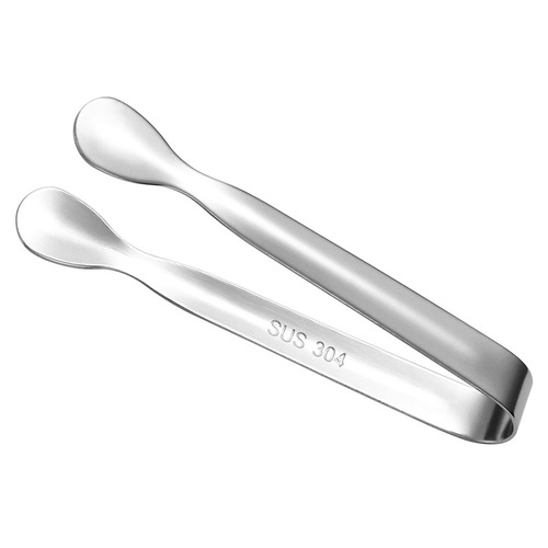 Factory direct sales 304 stainless steel ice clip metal thickened sugar cube ice cube ice grain tartar ice tong food clip