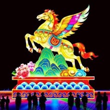 自贡马年春节花灯卡彩灯户外街道风景区防水造型布置新春灯会宣传