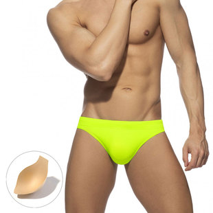 UXH cross-border simple solid color sexy small triangle swimming trunks with cup anti-embarrassment quick-drying foreign trade Beach briefs