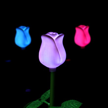 LED白玫瑰花芦苇灯户外地插装饰景观灯七彩发光玫瑰花苞造型灯