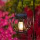 Cross-border new solar outdoor chain lamp terrace garden small porch wrought iron fence flat iron column tungsten lamp