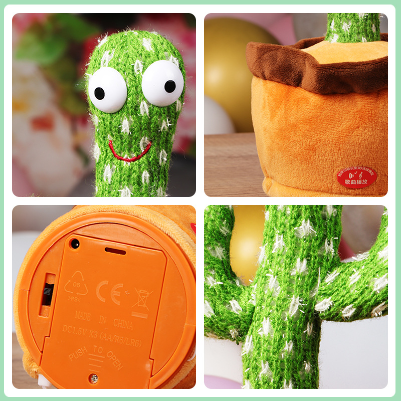 120 Qu chino carga torcida cactus TikTok mismo estilo hablando cantando baile divertido eléctrico sacudiendo la cabeza juguete