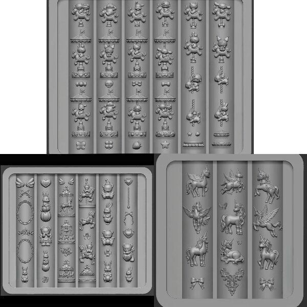 New Nail Art Mold Pony Flying Horse Unicorn Carousel Horse Year of the Horse Cute Nail Art Silicone Mold