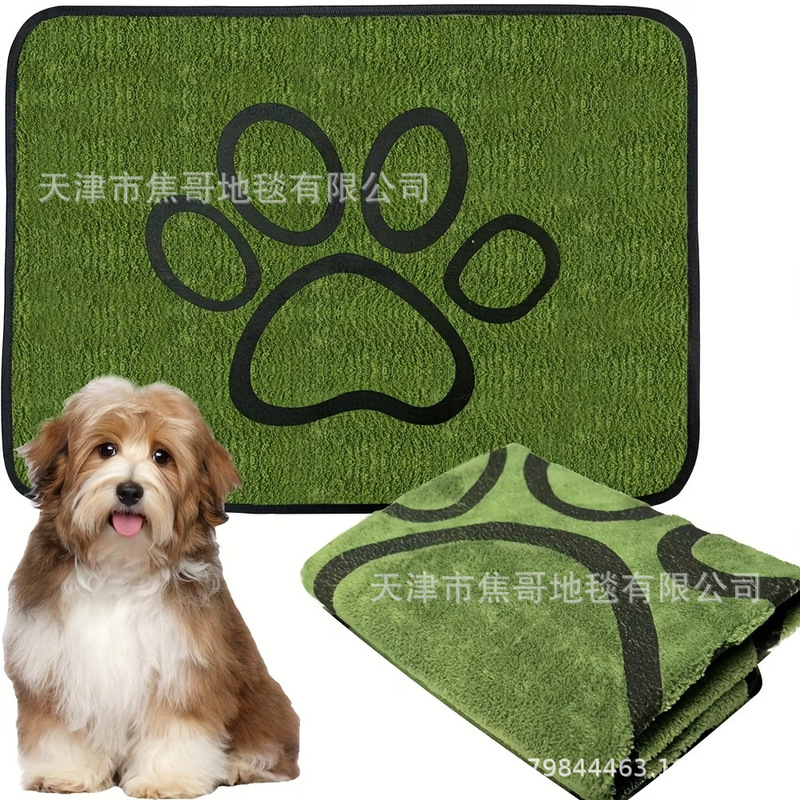 Green Non-Slip Pet Mat for Dogs and Cats, Stain-Resistant, Cute Animal Blanket, Easy to Clean, Wear-Resistant, Feeding Splash-Proof Mat Green Non-Slip Pet Mat for Dogs and Cats, Stain-Resistant, Cute Animal Blanket, Easy to Clean, Wear-Resistant, Feeding Splash-Proof Mat