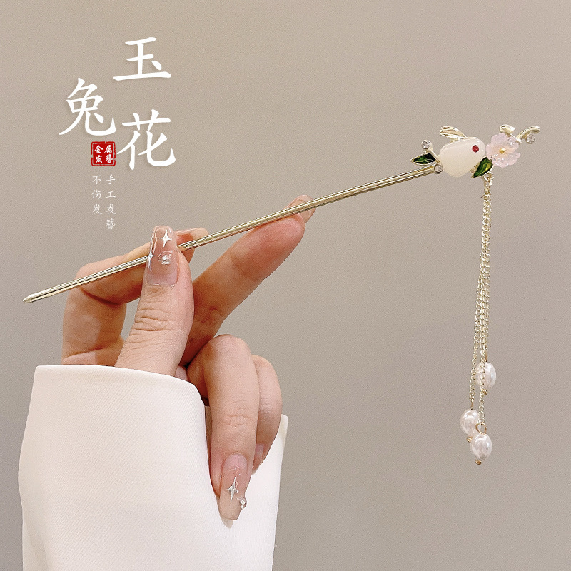 Flores chinas retrógradas flange paso agitando pinzas de cabello de mujer elegante ropa de estilo chino pinzas de cabello de cabello de cabeza trasera pinzas de cabello