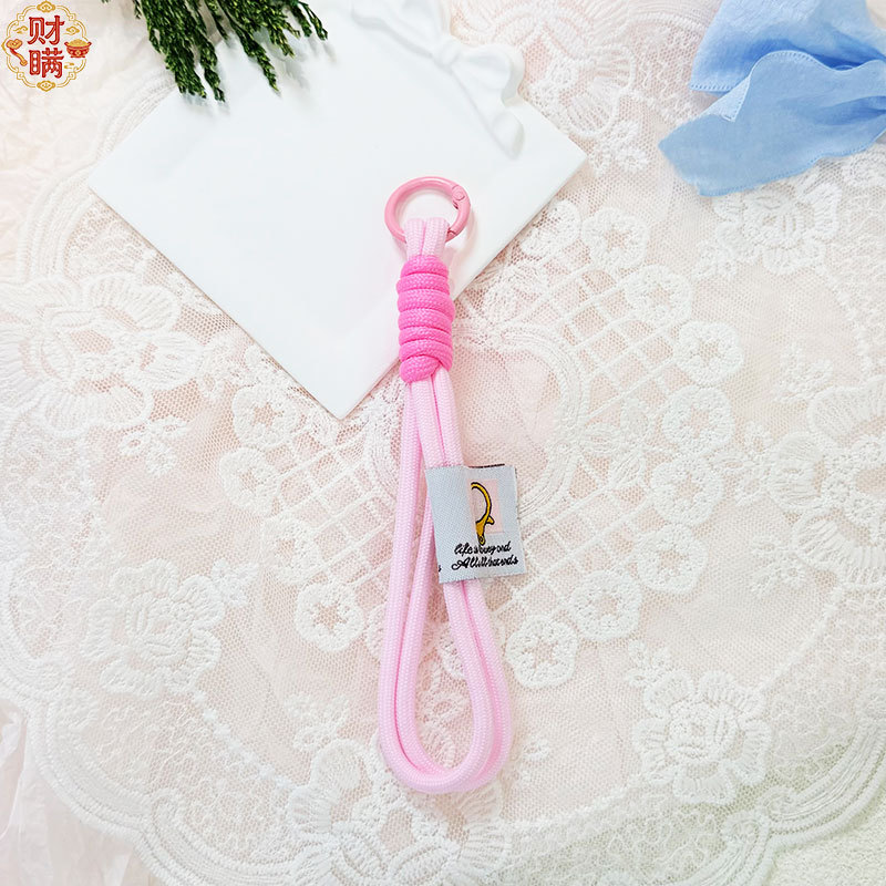 Doble capa de nylon trenzado accesorios llavero bolso colgante de montaña fichaje de peluche muñeca cadena de teléfono móvil colgante con
