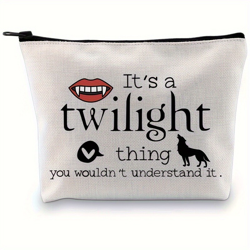 Twilight Saga Inspired Zipper Pouch Makeup Bag - "It's a Twilight World You Can'T Understand" Design Twilight Saga Inspired Zipper Pouch Makeup Bag - "It's a Twilight World You Can'T Understand" Design