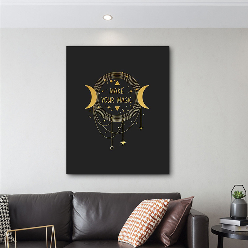 Amazon's best-selling living room decoration painting, modern simple black gold creative painting, restaurant hanging painting, entrance corridor mural