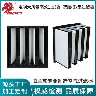 Manufacture of High-Volume High-Efficiency Filters, Plastic Frame V-Shaped Filters, Laboratory Workshop Sub-High-Efficiency Filters
