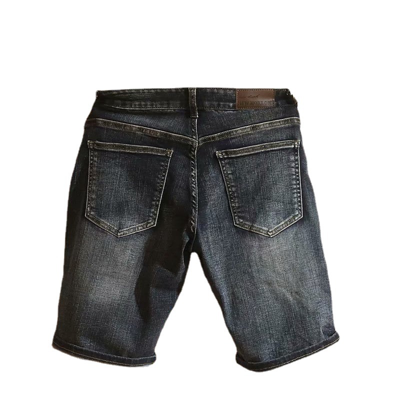 Summer Thin Denim Shorts Men's Trendy Brand Slim-Fit Stretch Pants Korean Style Trendy Pants All-Match Horse Pants