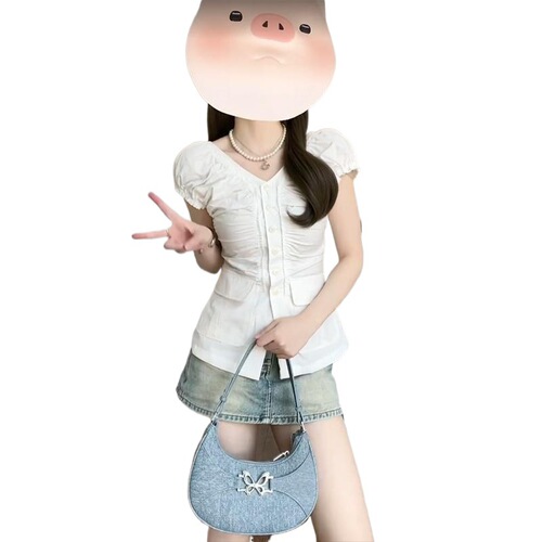 Sweet and Spicy Chic Dress with High-Waisted Hot Short Skirt Ballet Style Early Spring Set for Petite Figures