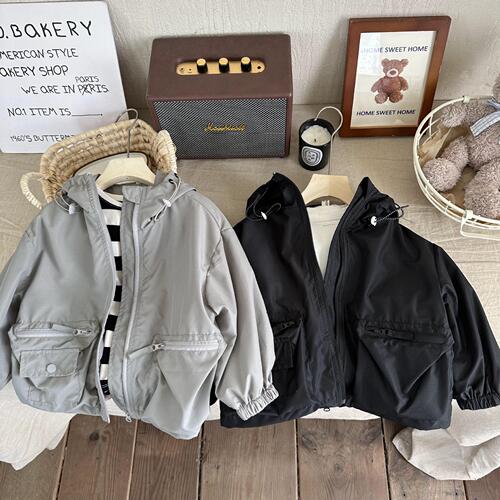 Boys' Spring and Autumn Outerwear  New Children's Clothing Girls' Work Jacket Autumn Outwear Children's Windproof and Waterproof Jacket Trendy