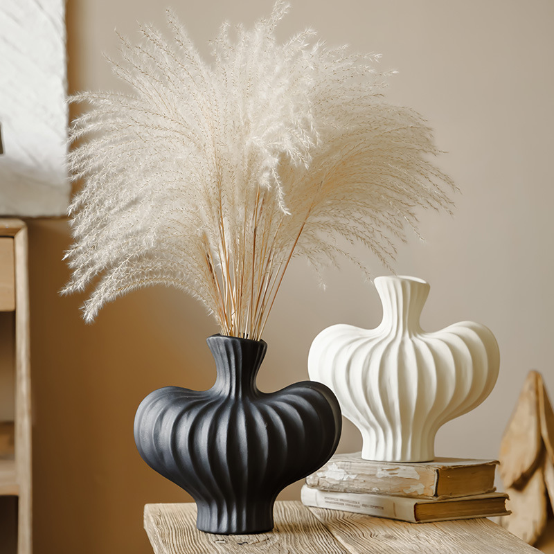 Luz de lujo de alto nivel sensación de vasos de cerámica de forma especial sala de estar doméstica modelo de sala de estar flor floral decoración ornamental