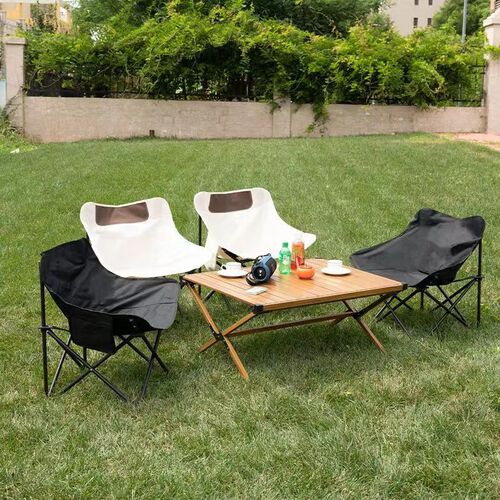 Outdoor picnic leisure folding moon chair wild camping beach chair sketching fishing play portable table and chair set