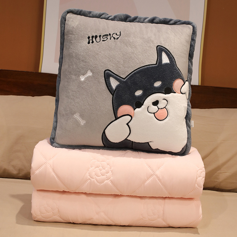 Edredón de almohada de seda de hielo manta de doble uso edredón de almohada dos en uno almohada de coche almohada de siesta de oficina