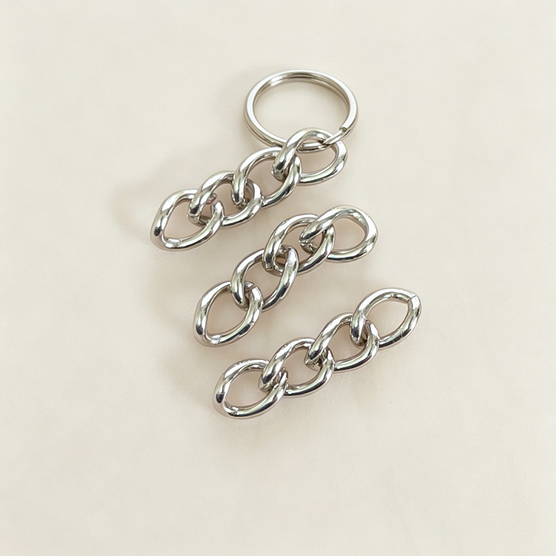 304 stainless steel four-section chain keychain accessory connecting chain for DIY handmade keychains, extension chain