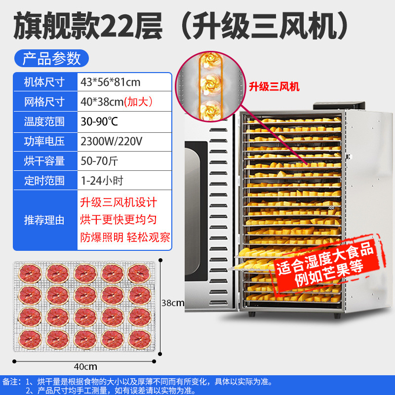 secador de frutas, secador automático de alimentos domésticos, mango, albaricoque, carne de frutas secas, bocadillos para mascotas, secador de aire deshidratado comercial image 14