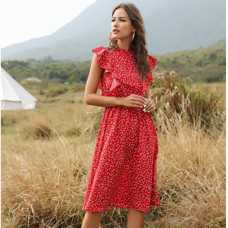 Dress Summer 2026 New Women's Fashion Amazon Polka Dot Chiffon Dress European and American Style Loose Versatile Elegant Mid-Length Dress Dress Summer 2026 New Women's Fashion Amazon Polka Dot Chiffon Dress European and American Style Loose Versatile Elegant Mid-Length Dress