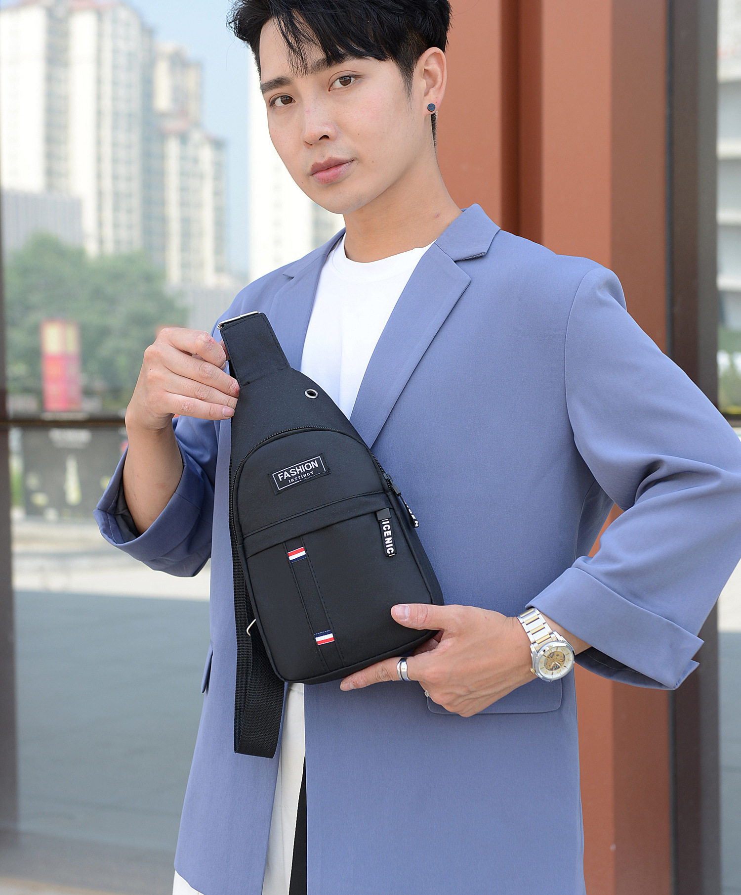 Nuevo bolso de pecho de los hombres crossbody bolsa de viaje pequeña mochila crossbody bolsa de deporte estilo coreano