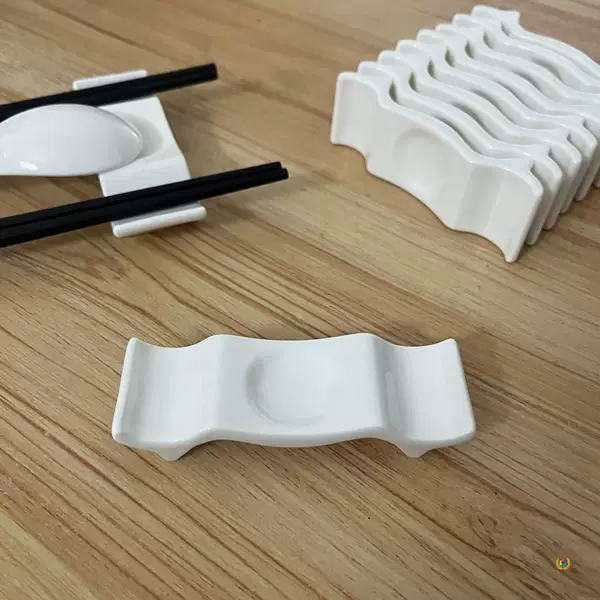 ✅ 10 ceramic chopstick rests, pure white, creative Japanese-style, for home use, small tray for holding chopsticks and spoons, versatile and multi-functional