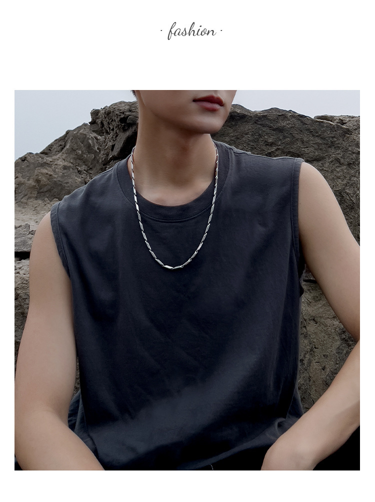 Plating Design Simple Style Solid Color Titanium Steel Plating Necklace