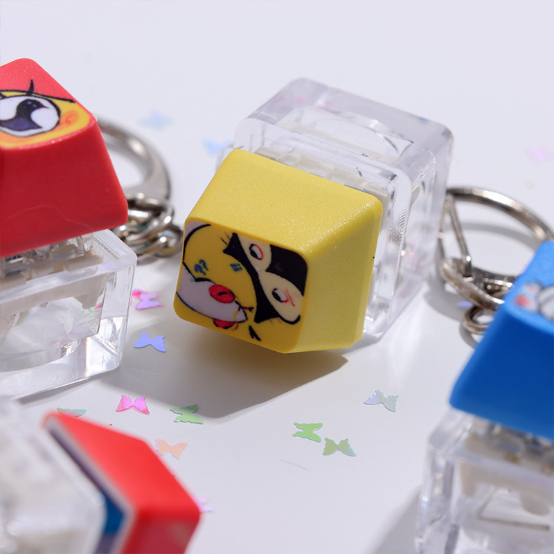 Creative DIY Pressable Stress Relief Gadget Single Keycap Cute Quirky Style Mechanical Keyboard Fan Peripheral Keycap