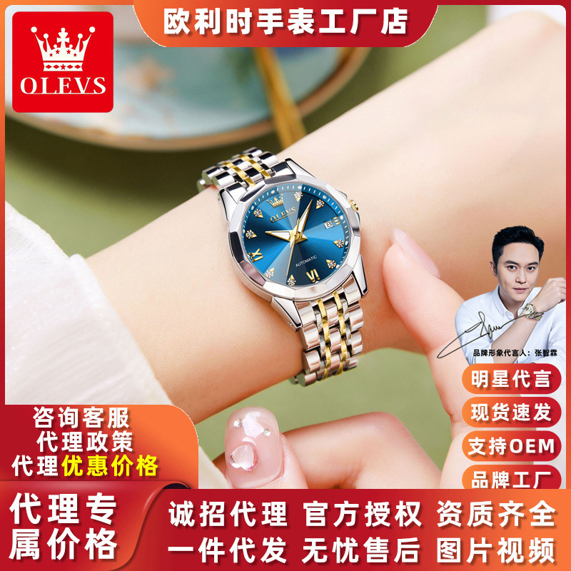 Oris Brand Office Worker Women's Automatic Mechanical Watch Waterproof Women's Watch Luminous Women's Niche Mechanical Women's Watch