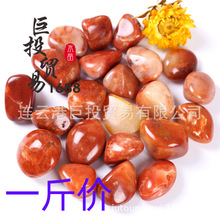 天然金丝玉滚石家居装饰摆件红金丝鱼缸盆栽造景石香薰扩香淘矿石