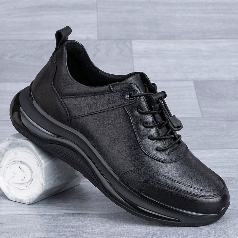 Мужские кроссовки из натуральной кожи для внешней торговли, осенние кроссовки из первого слоя воловьей кожи, зимние теплые мягкие кожаные повседневные туфли на флисовой подкладке с мягкой подошвой